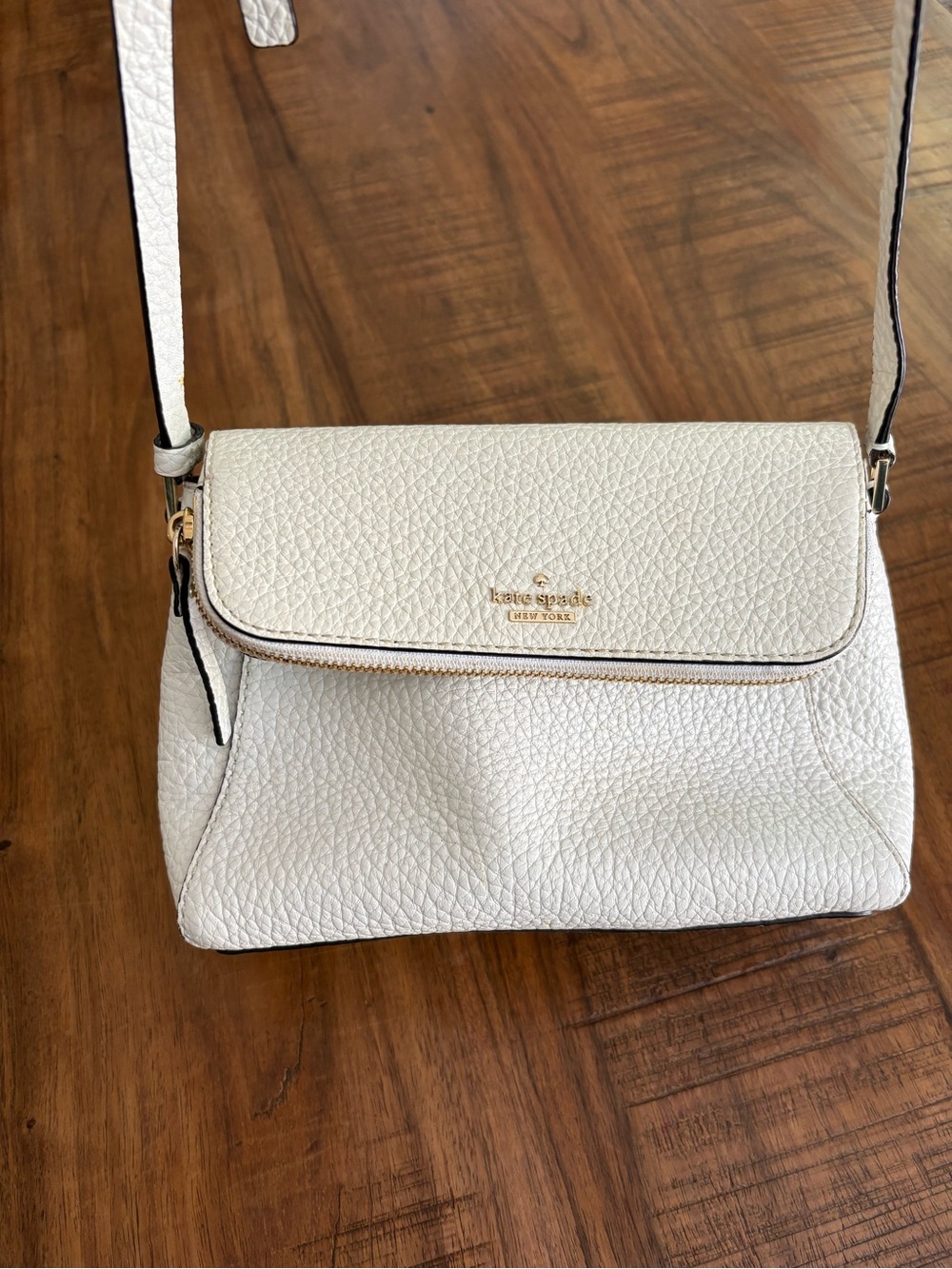 kate spade White Pebbled Leather Crossbody Bag - Picture 9 of 13